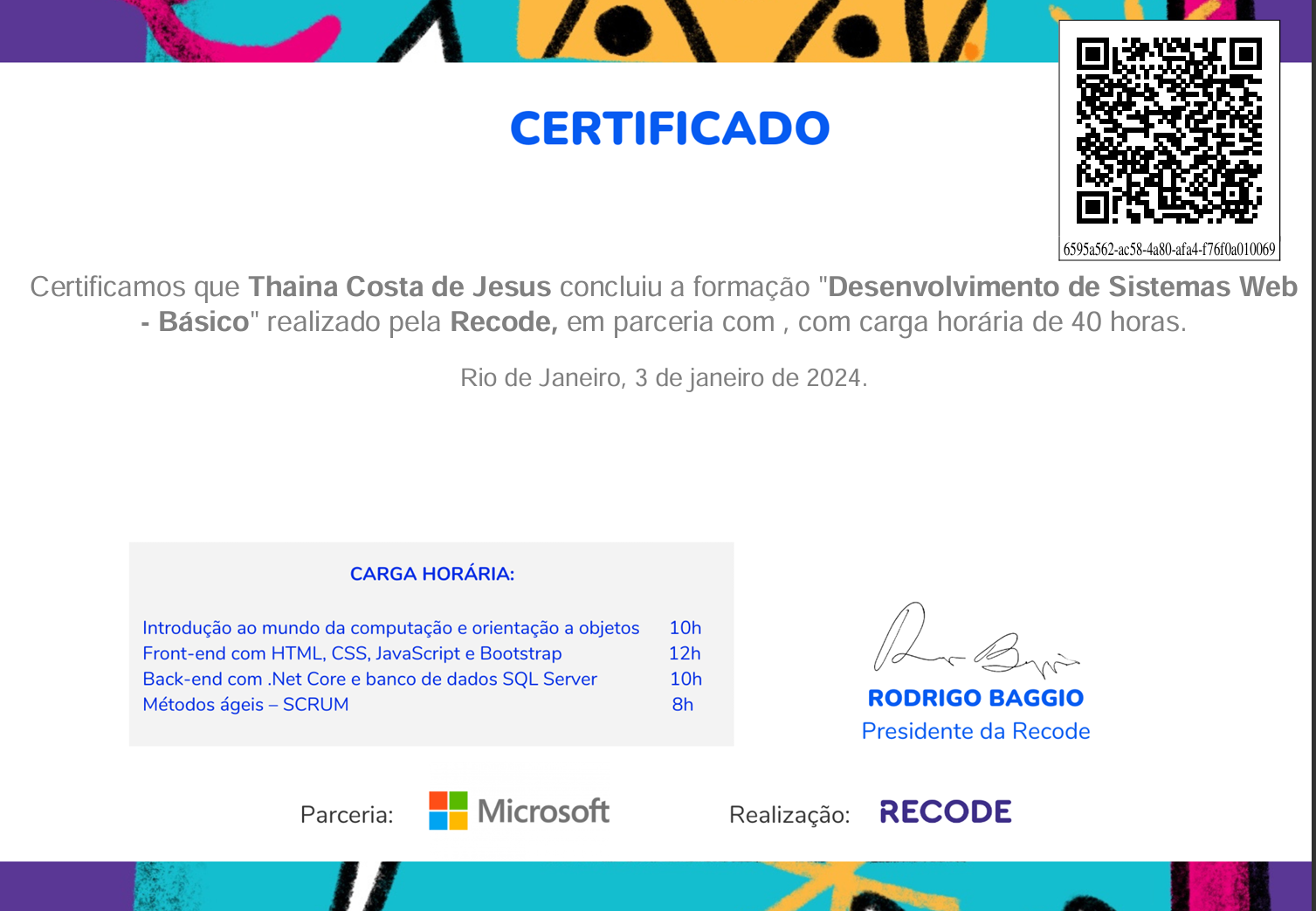 Certificado Desenvolvimento de Sistemas Web - Básico